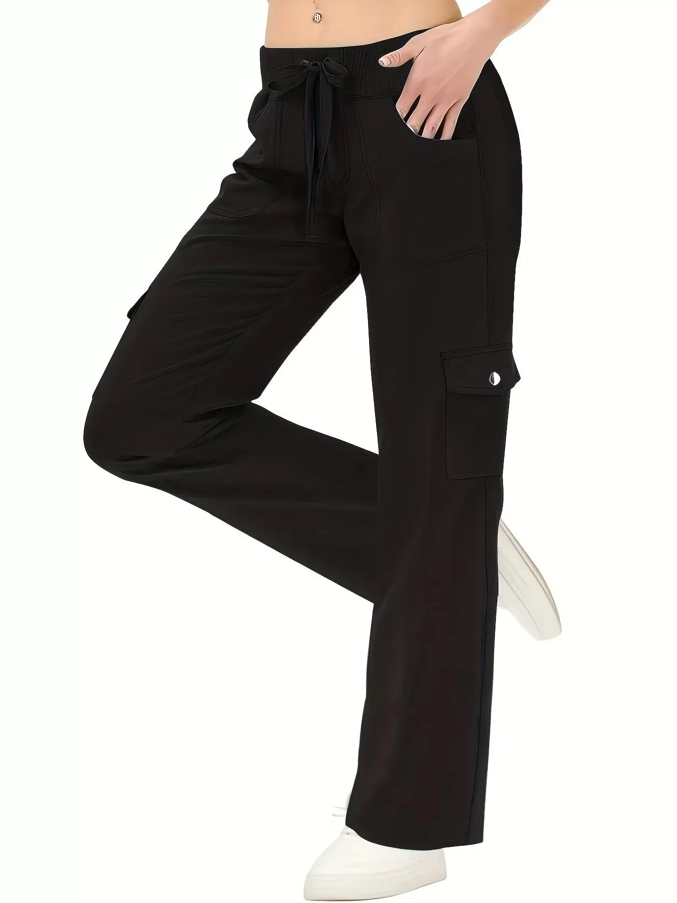 Relaxed Fit Active Pants with Drawstring Waist sold by Charming Charlie product image thumbnail 4