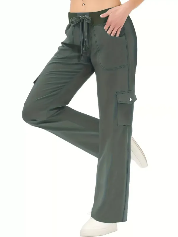 Relaxed Fit Active Pants with Drawstring Waist sold by Charming Charlie