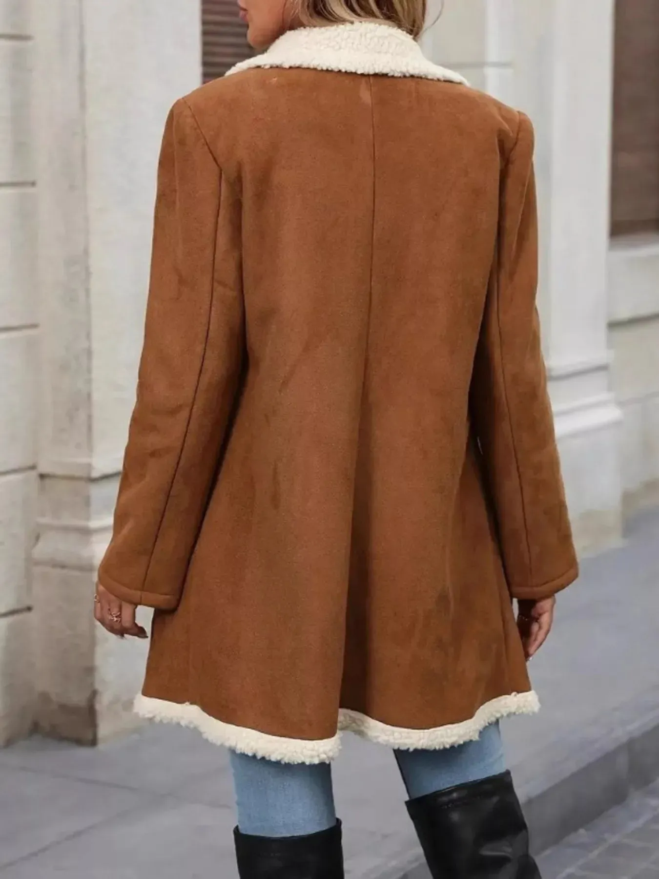 Sherpa Lined Button Up Coat sold by Charming Charlie product image thumbnail 5