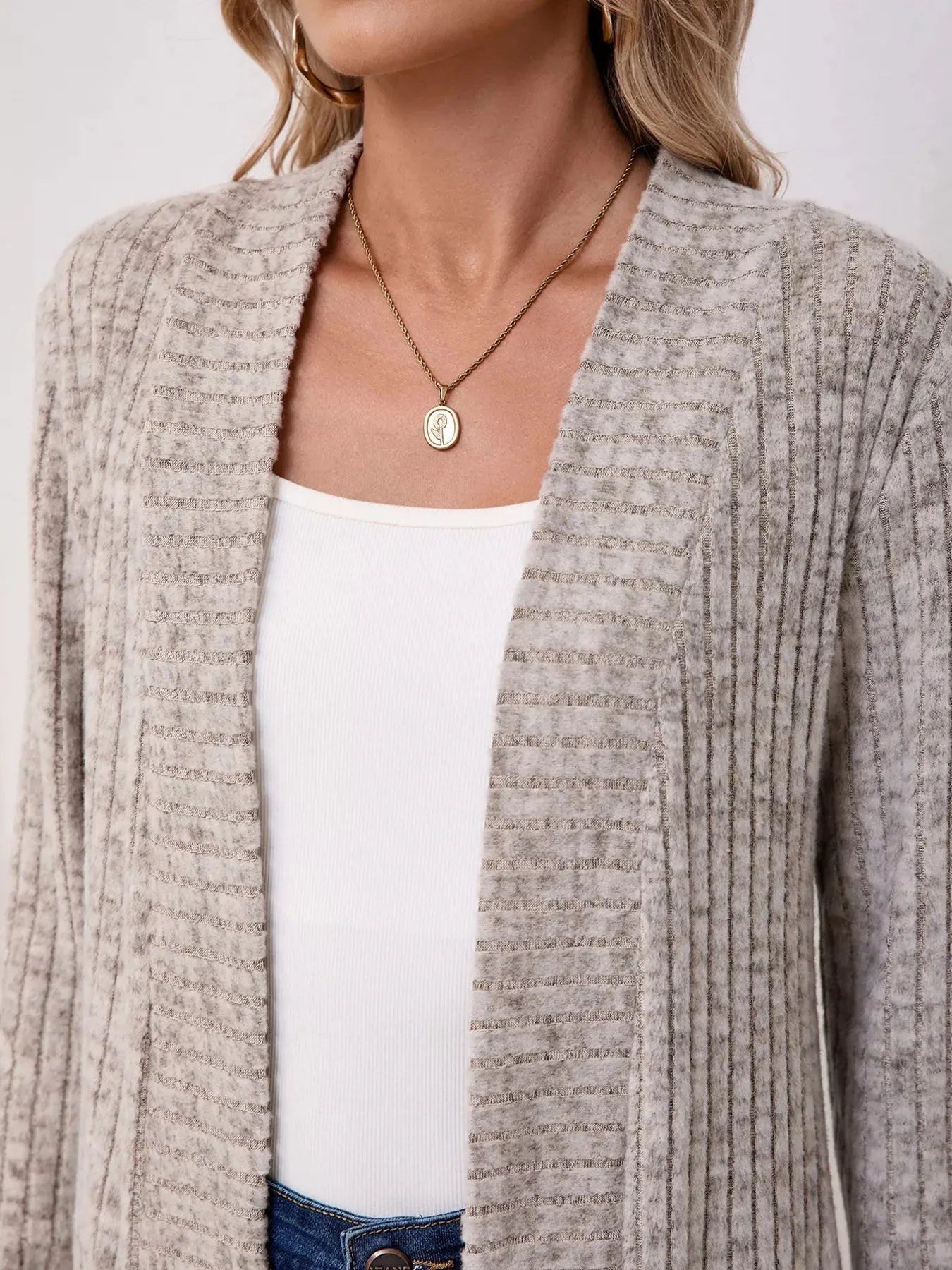 Casual Knit Open Front Cardigan sold by Charming Charlie product image thumbnail 5