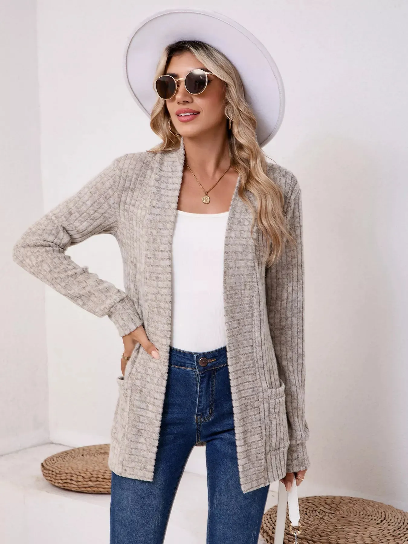 Casual Knit Open Front Cardigan sold by Charming Charlie product image thumbnail 2