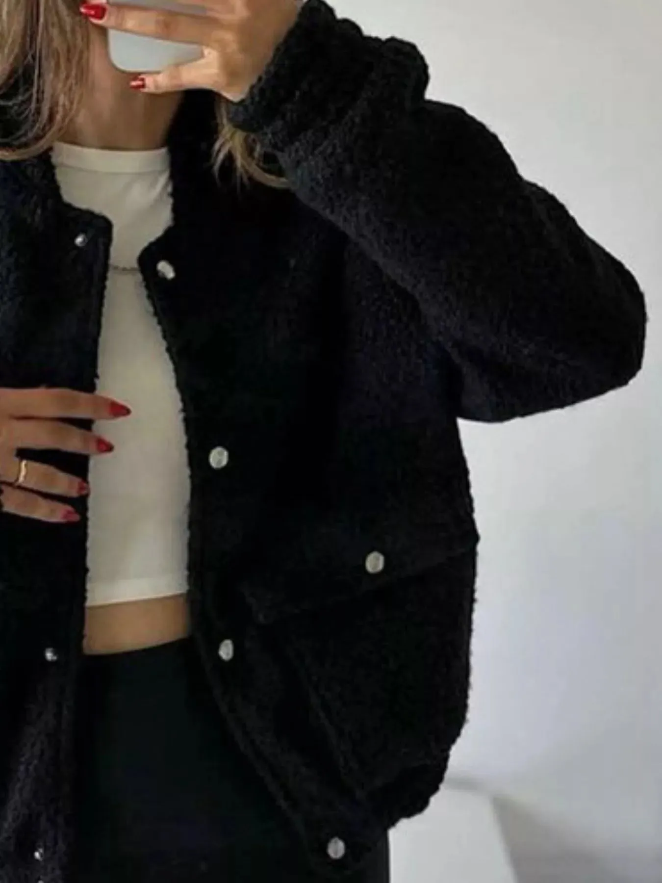 Sherpa Snap-Down Jacket sold by Charming Charlie product image thumbnail 5