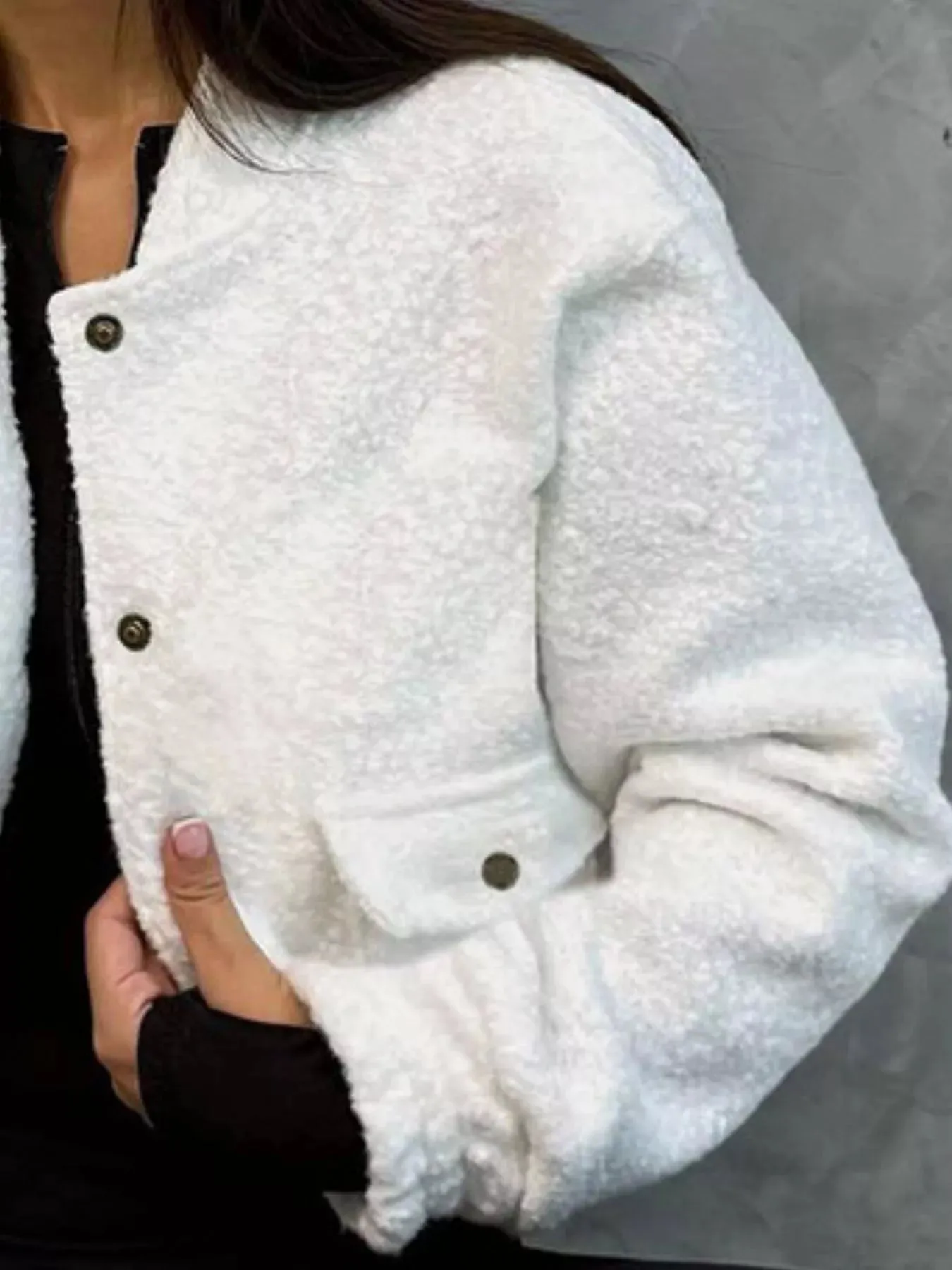 Sherpa Snap-Down Jacket sold by Charming Charlie product image thumbnail 2