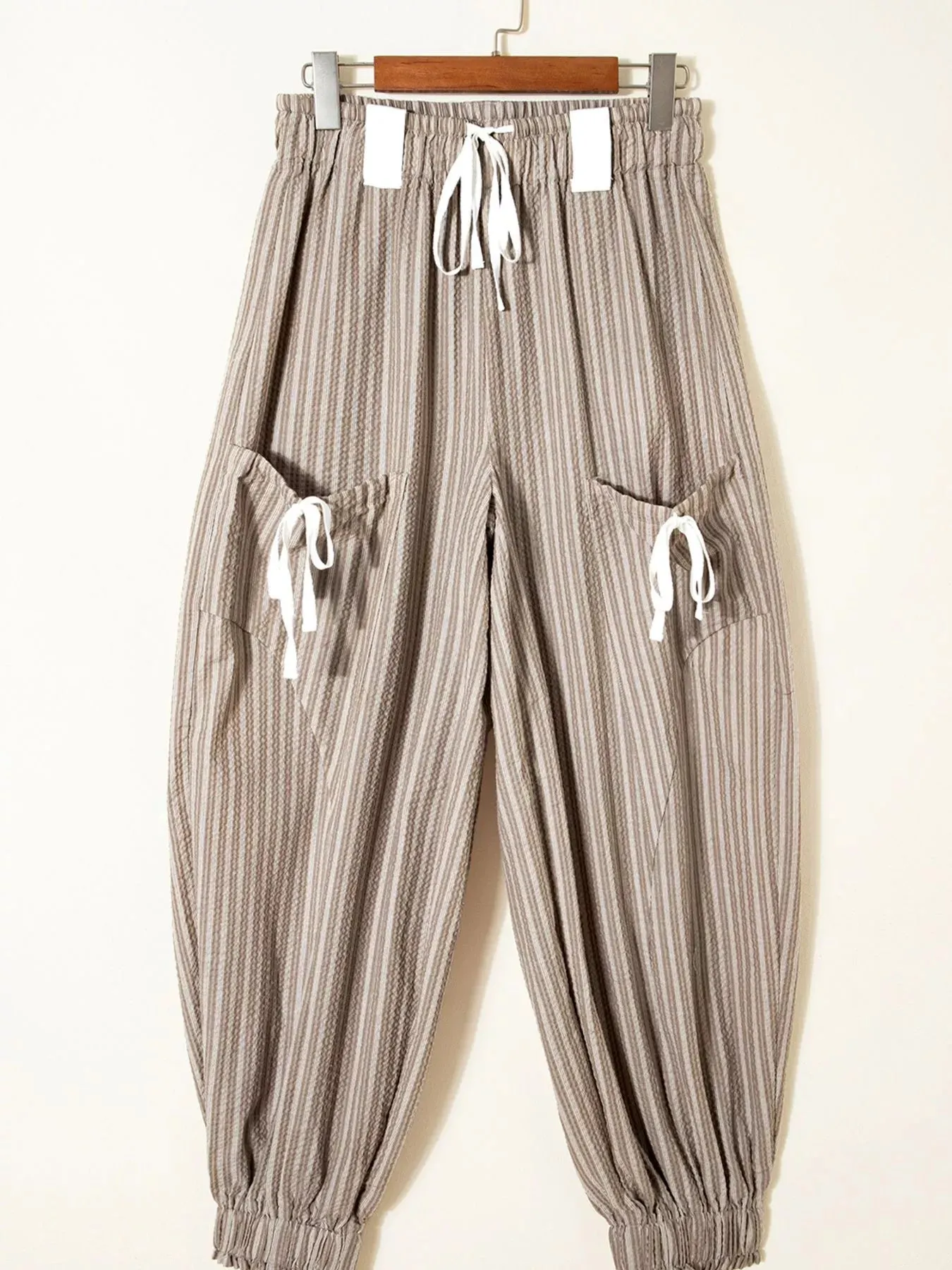 Stripe Drawstring Cargo Jogger Pants with Pockets sold by Charming Charlie product image thumbnail 4