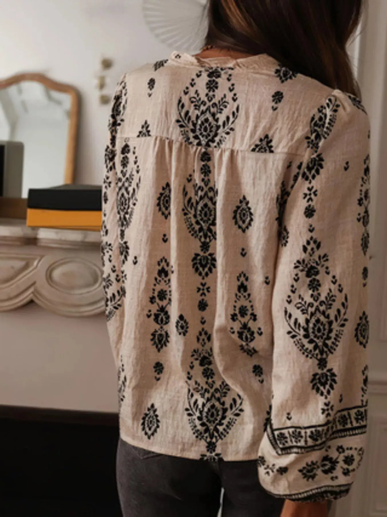 Printed Long Sleeve Blouse sold by Charming Charlie product image thumbnail 5