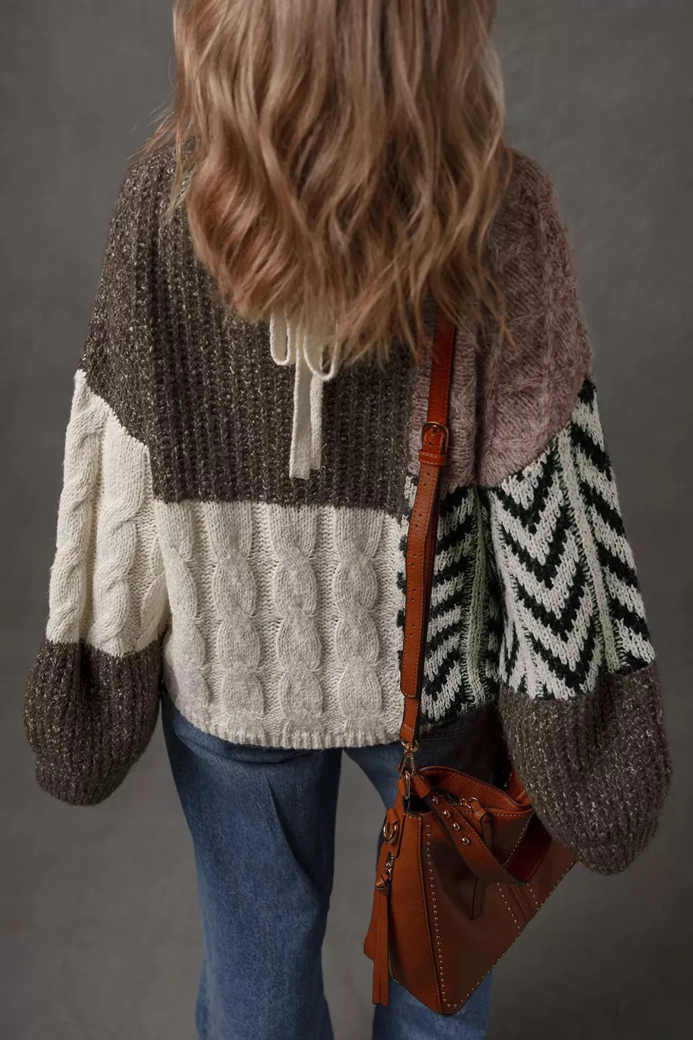 Color Block Cable Knit Sweater sold by Charming Charlie product image thumbnail 2