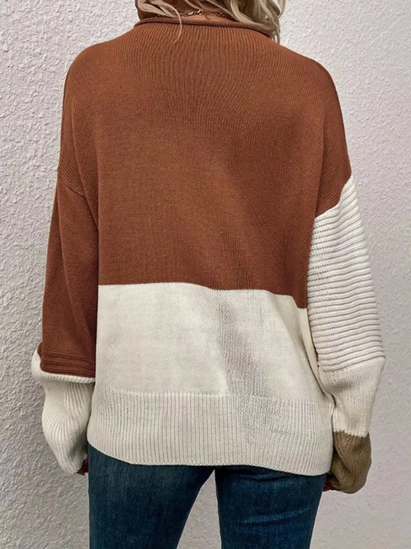 Color Block Ribbed Knit Sweater sold by Charming Charlie product image thumbnail 4