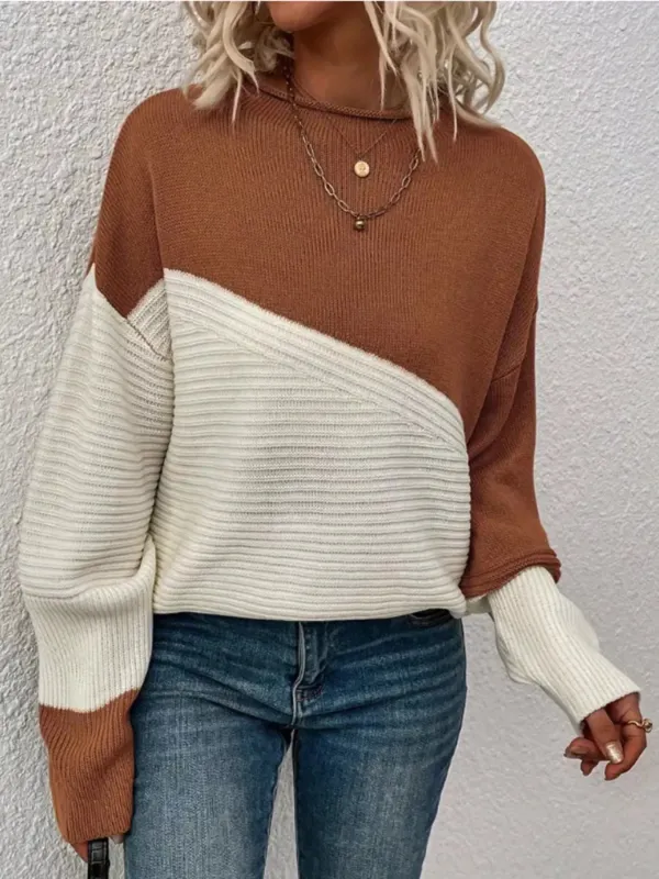 Color Block Ribbed Knit Sweater sold by Charming Charlie