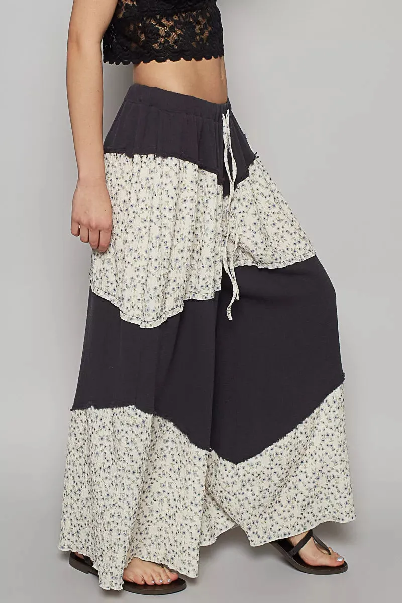 POL Contrast Floral Drawstring Wide Leg Pants sold by Charming Charlie product image thumbnail 2