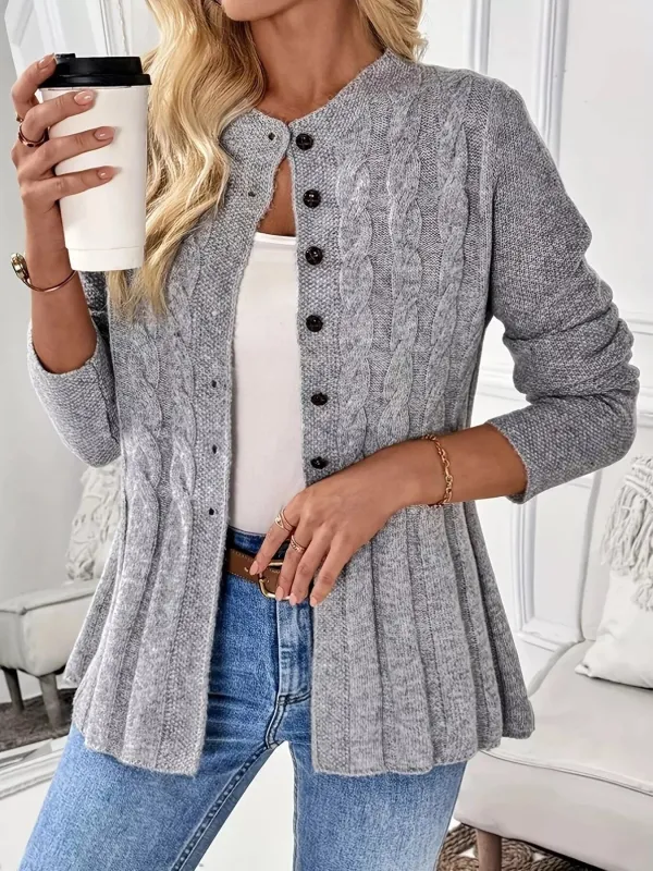 Cable Knit Button Up Cardigan sold by Charming Charlie