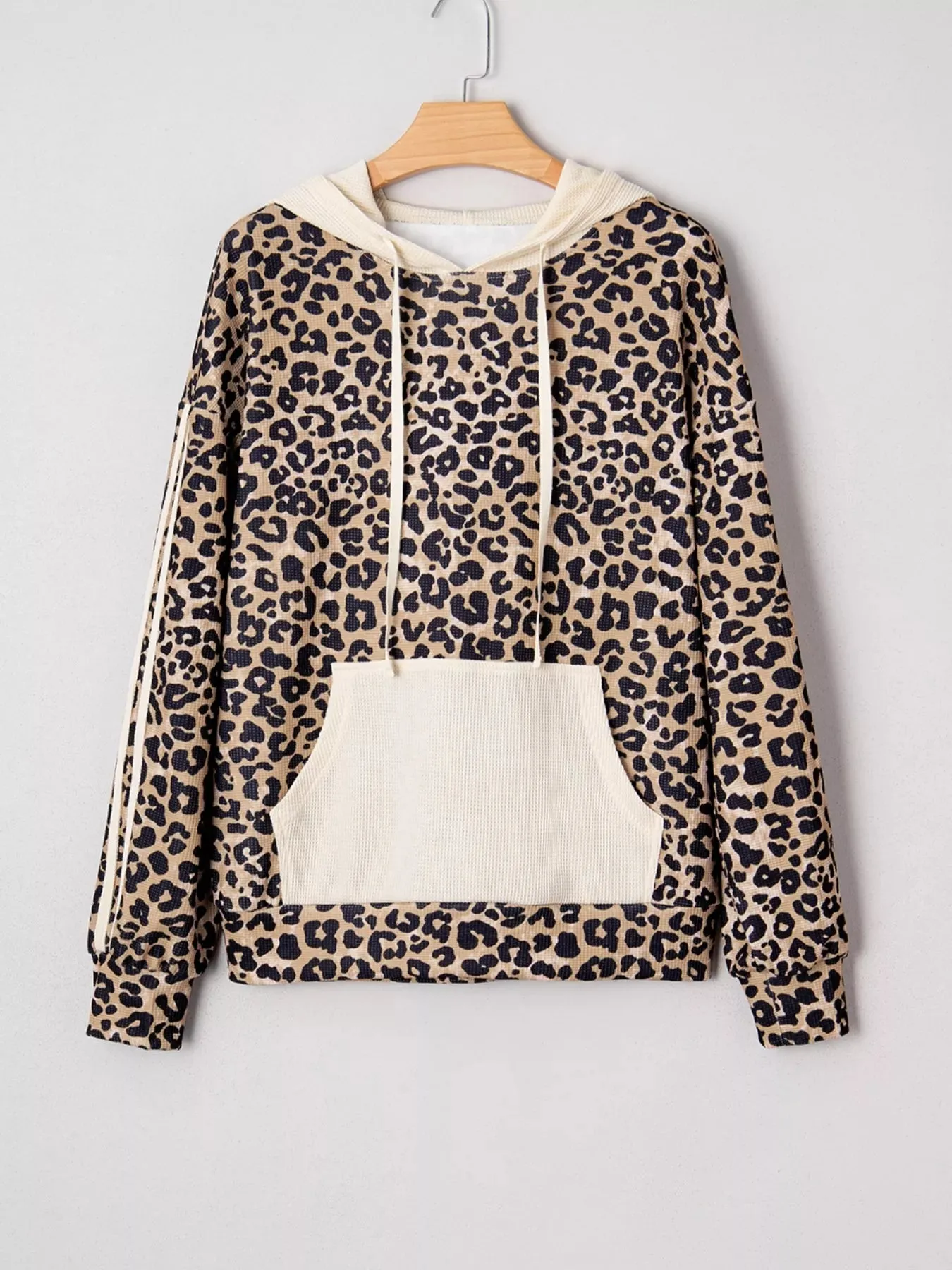 Leopard Print Long Sleeve Hoodie with Pocket sold by Charming Charlie product image thumbnail 3