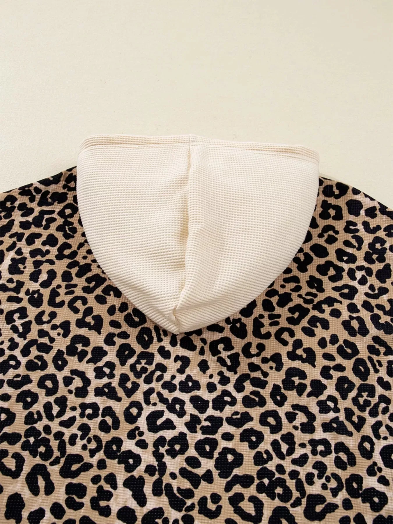 Leopard Print Long Sleeve Hoodie with Pocket sold by Charming Charlie product image thumbnail 5