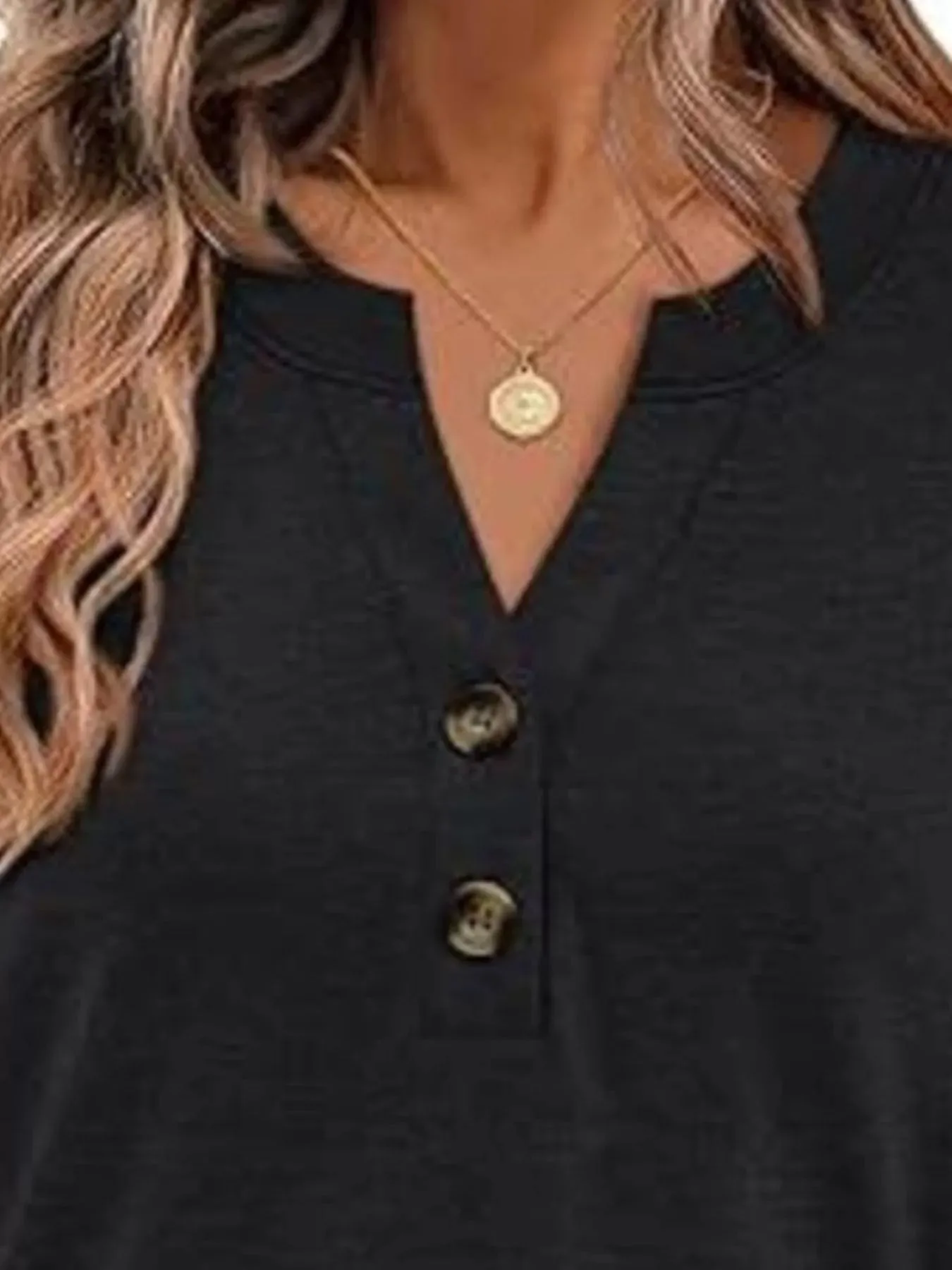 Casual Long Sleeve Button Detail T-Shirt sold by Charming Charlie product image thumbnail 5