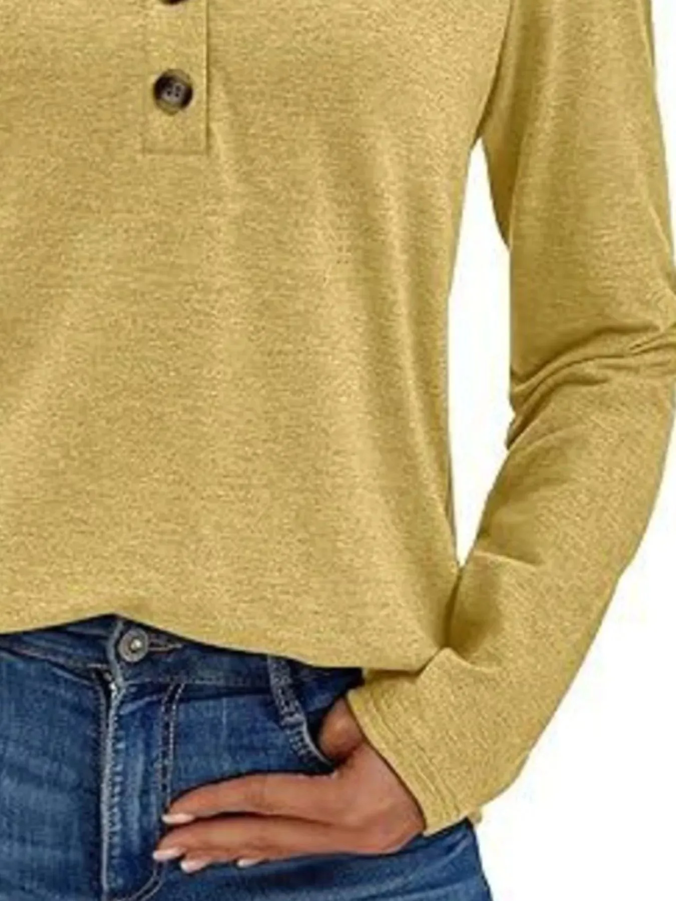 Casual Long Sleeve Button Detail T-Shirt sold by Charming Charlie product image thumbnail 3