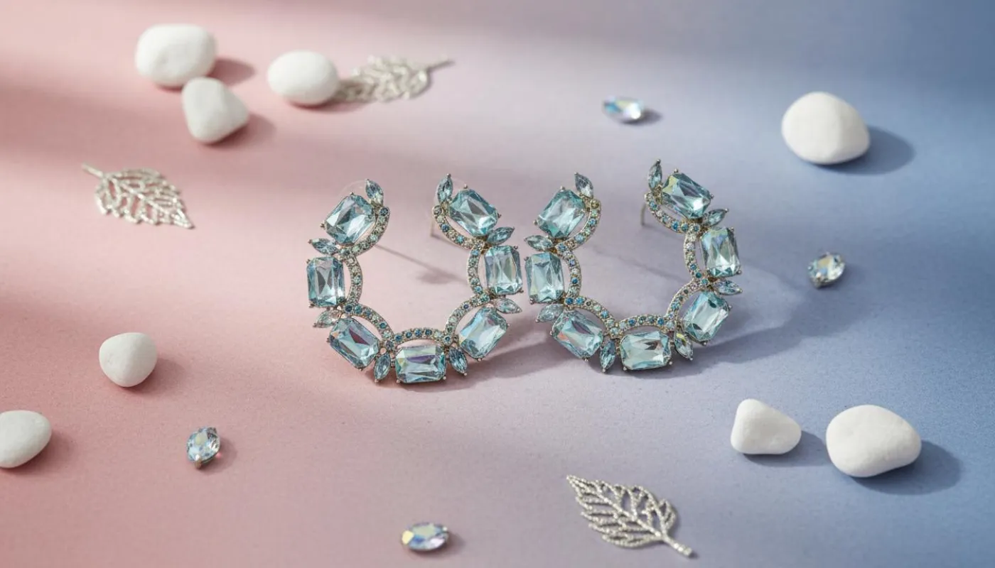 Ice Queen Sparkle Hoops Earrings sold by Charming Charlie