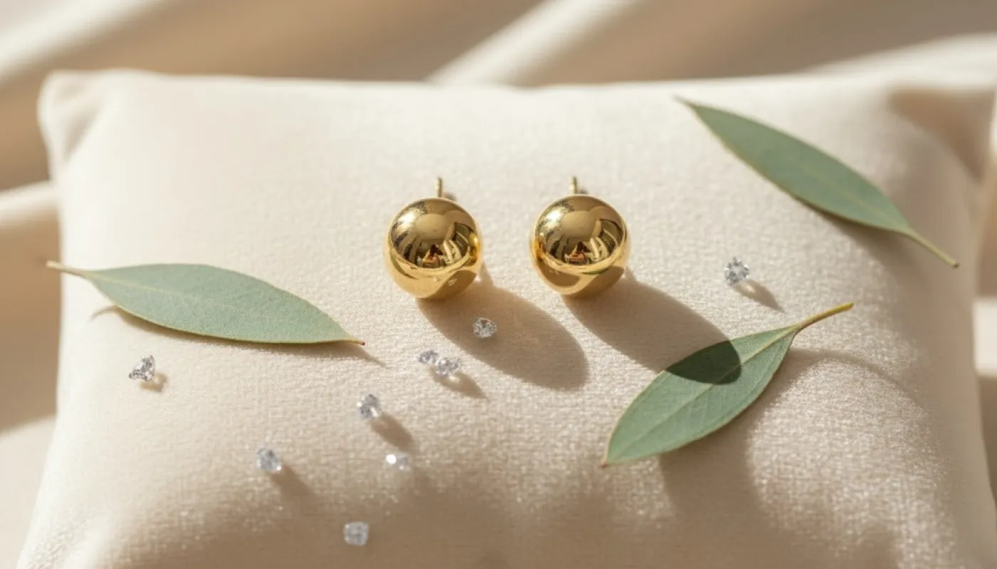 Gold Sphere Studs Earrings sold by Charming Charlie