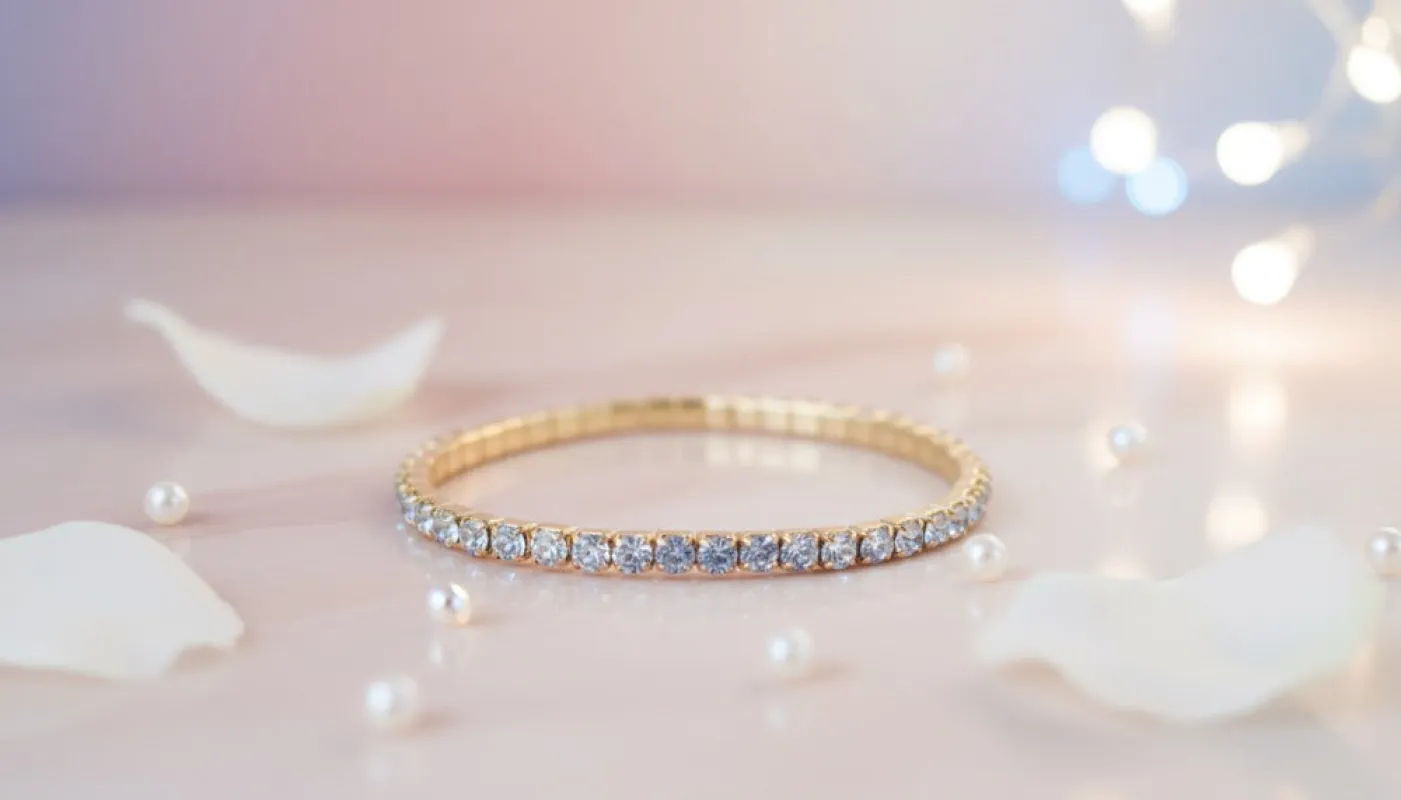 Sparkling Gold Bracelet with Shimmering Crystals sold by Charming Charlie