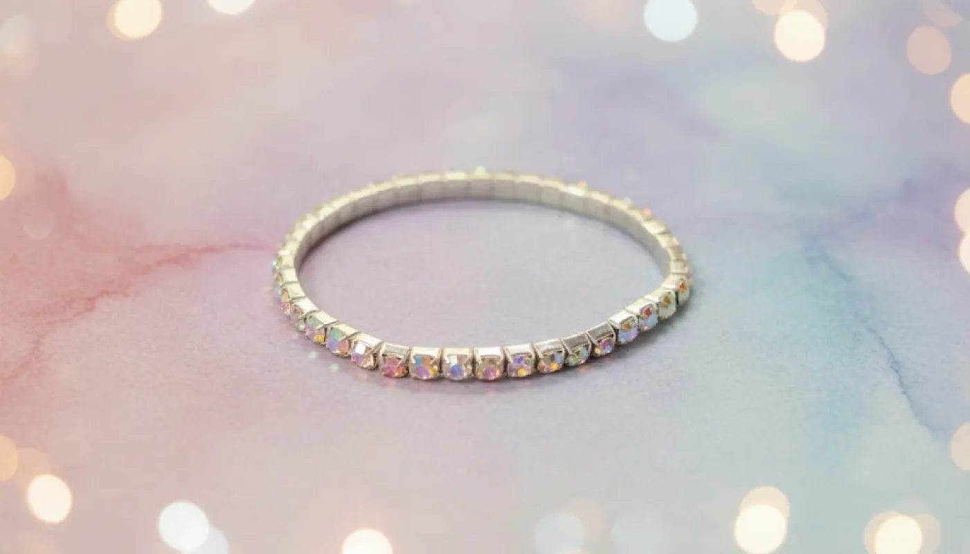 Iridescent Silver Bracelet with Sparkling Crystals sold by Charming Charlie