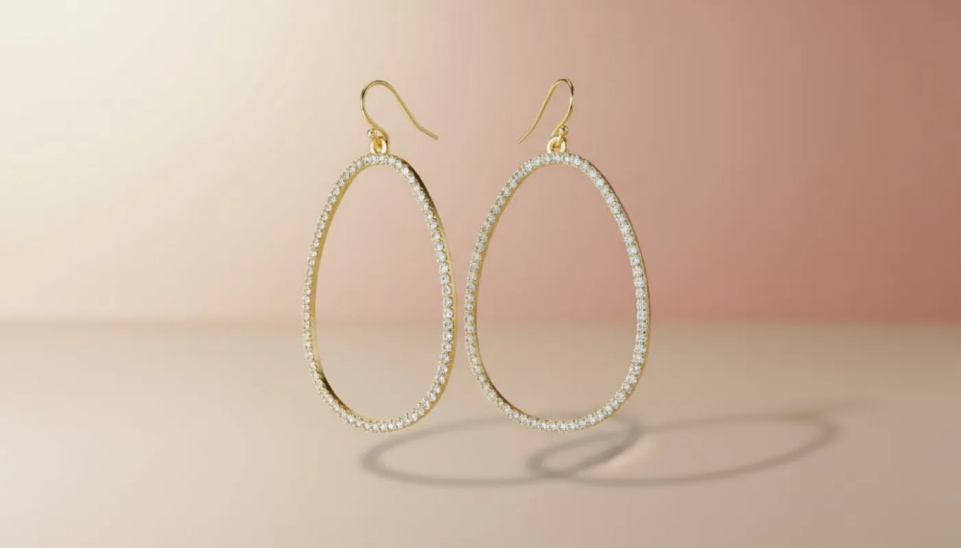 Pave Hoop Earrings sold by Charming Charlie