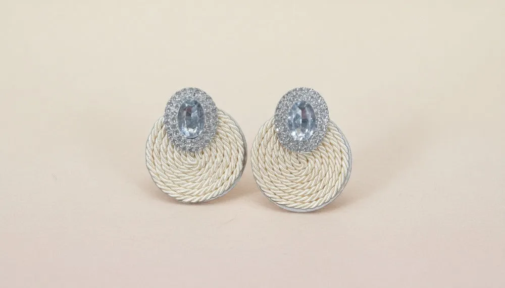 Rattan Stone With Silver Accent Earrings sold by Charming Charlie