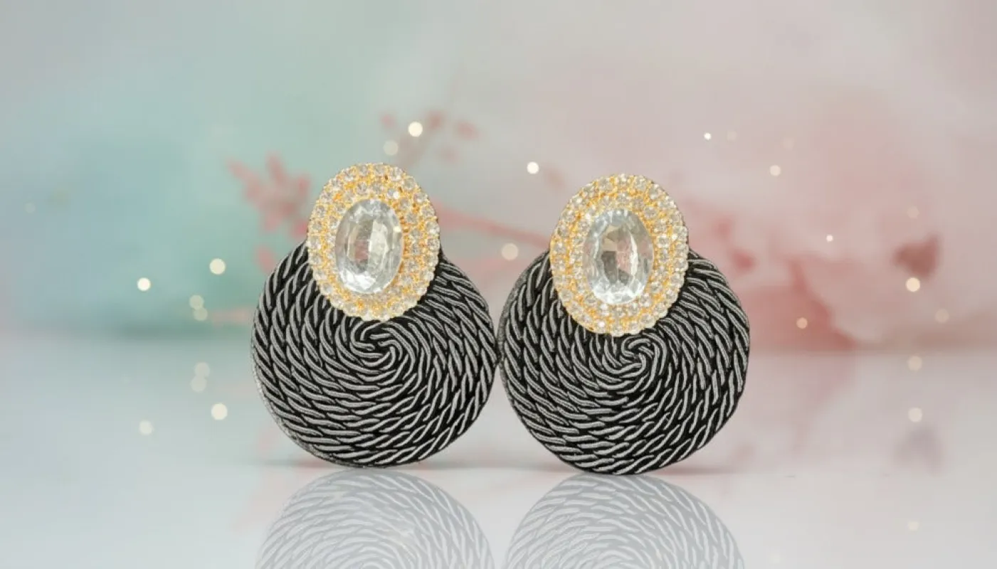 Rattan Stone With Gold Accent Earrings sold by Charming Charlie