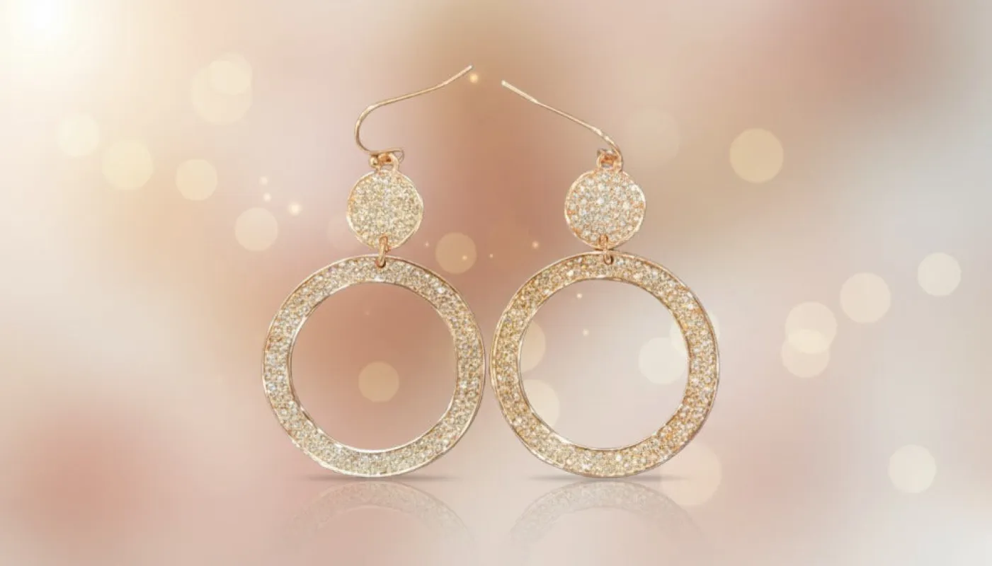 Glitter Hoop Drops Earrings sold by Charming Charlie