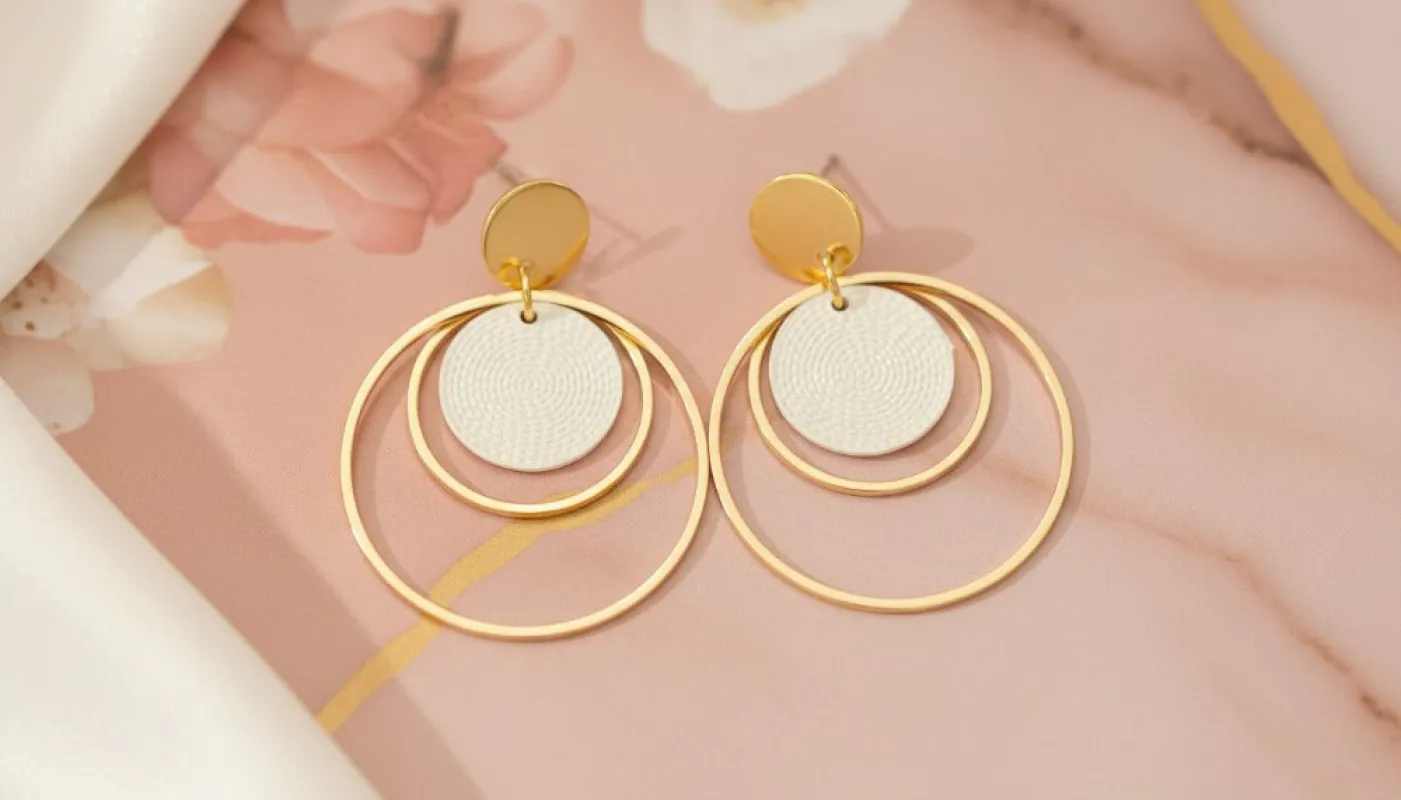 Radiant Halo Hoop Earrings sold by Charming Charlie