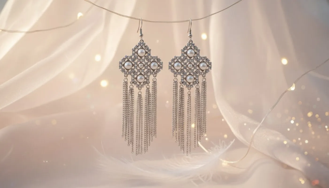 Royal Lace Pearl Dangles Earrings sold by Charming Charlie