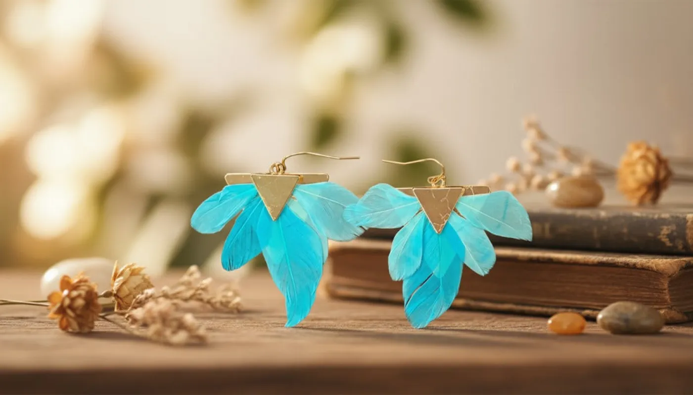 Blue Sky Feather Earrings sold by Charming Charlie