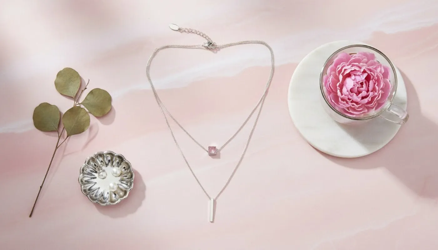 Layered Silver Necklace with Charm sold by Charming Charlie