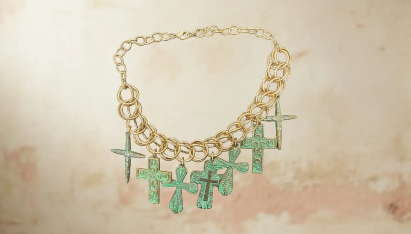 Ancient Cross Medallion Necklace sold by Charming Charlie