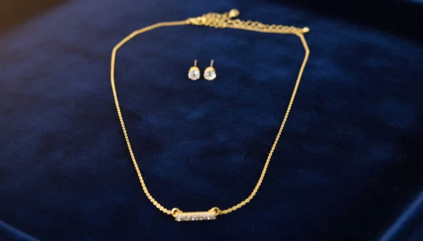 Gold Plated Diamond Set Necklace sold by Charming Charlie
