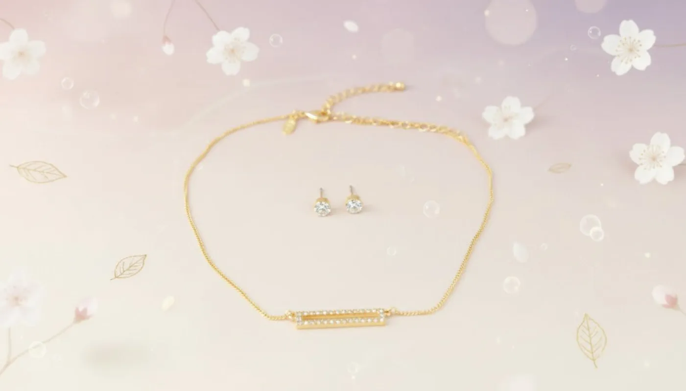 Gold Eternal Spark Bar Set Necklace sold by Charming Charlie