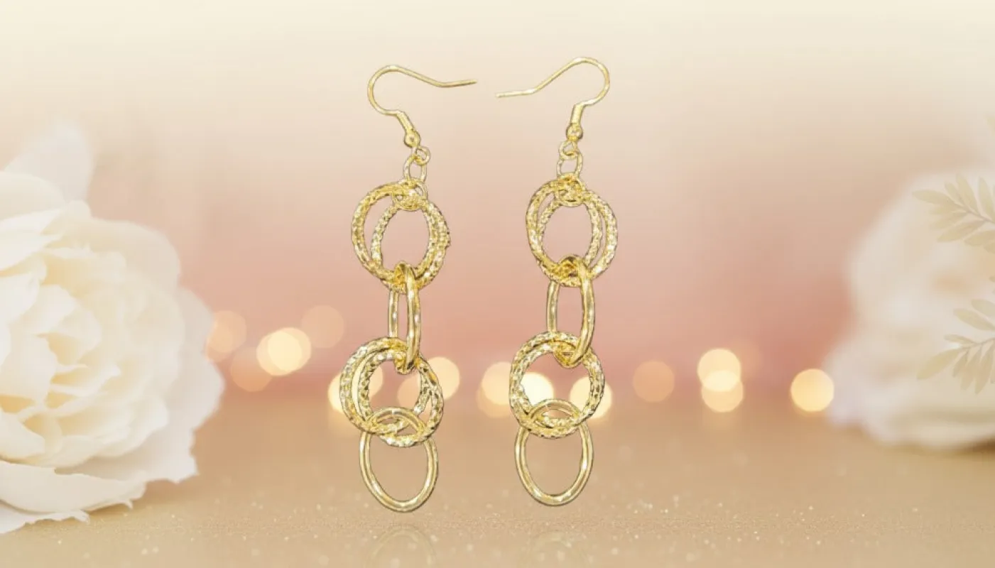 Chic Chain Drops in Gold Earrings sold by Charming Charlie