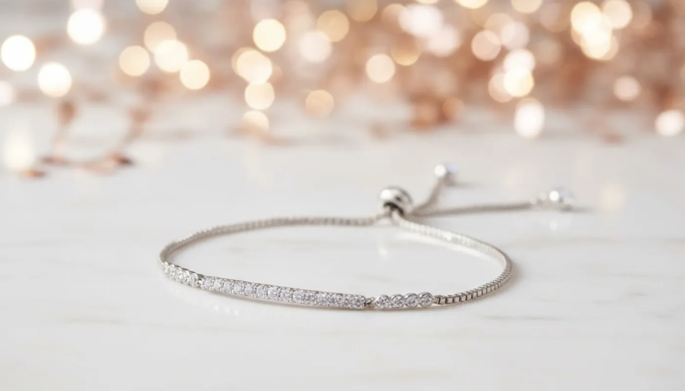 Silver Bracelet with Delicate Diamond Bar sold by Charming Charlie