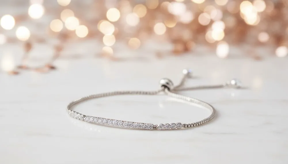 Silver Bracelet with Delicate Diamond Bar sold by Charming Charlie