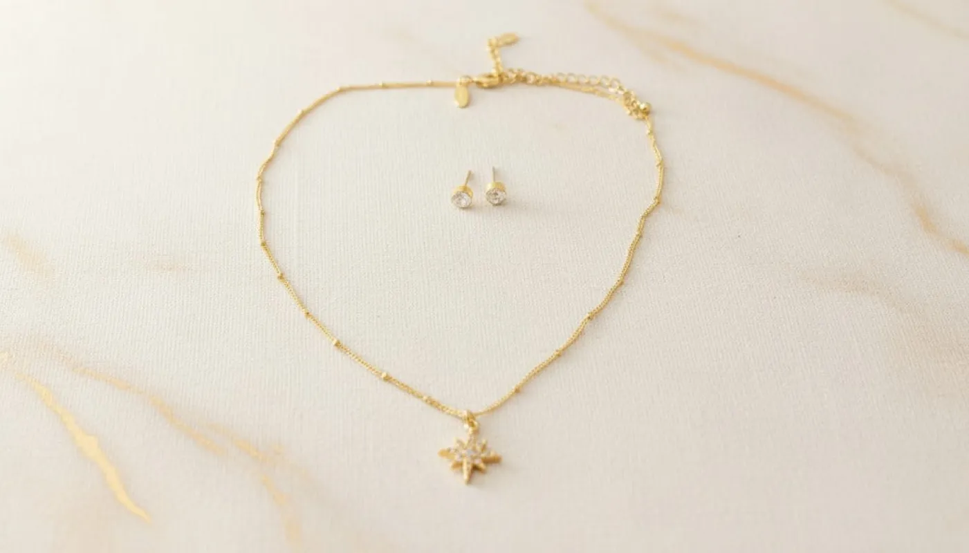 Gold Dreamscape Star Set Necklace sold by Charming Charlie