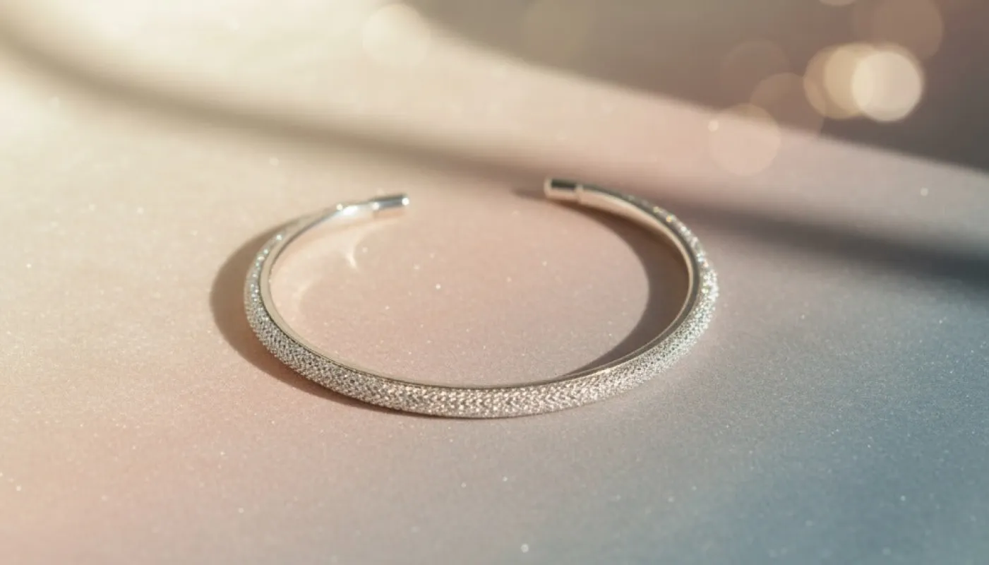 Sparkling Silver Open Cuff Bracelet sold by Charming Charlie