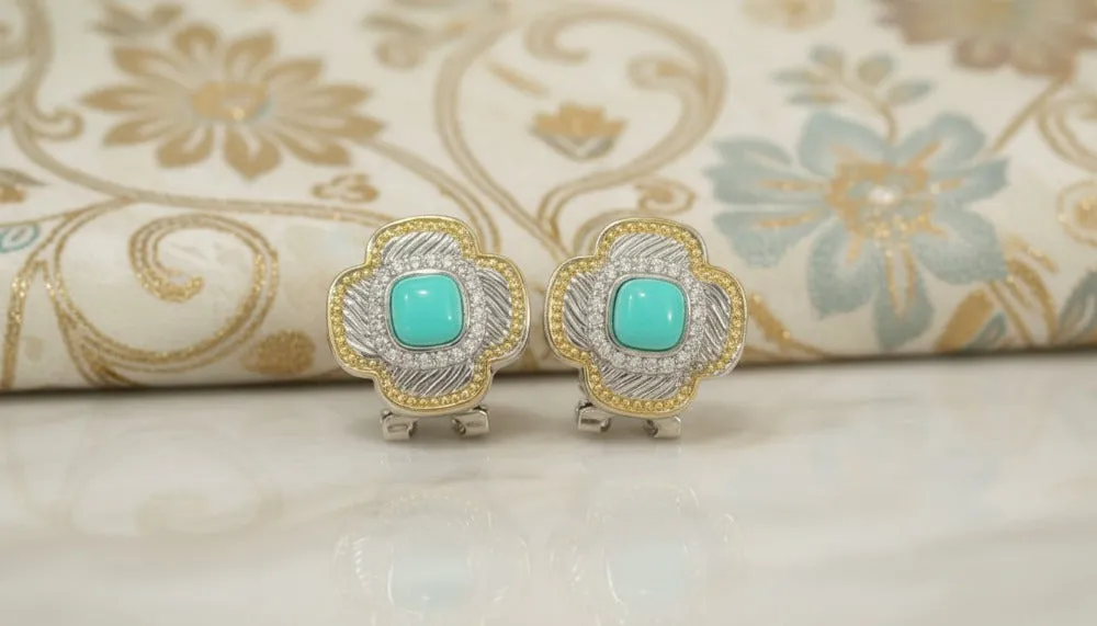 Turquoise Royale Clover Earrings sold by Charming Charlie