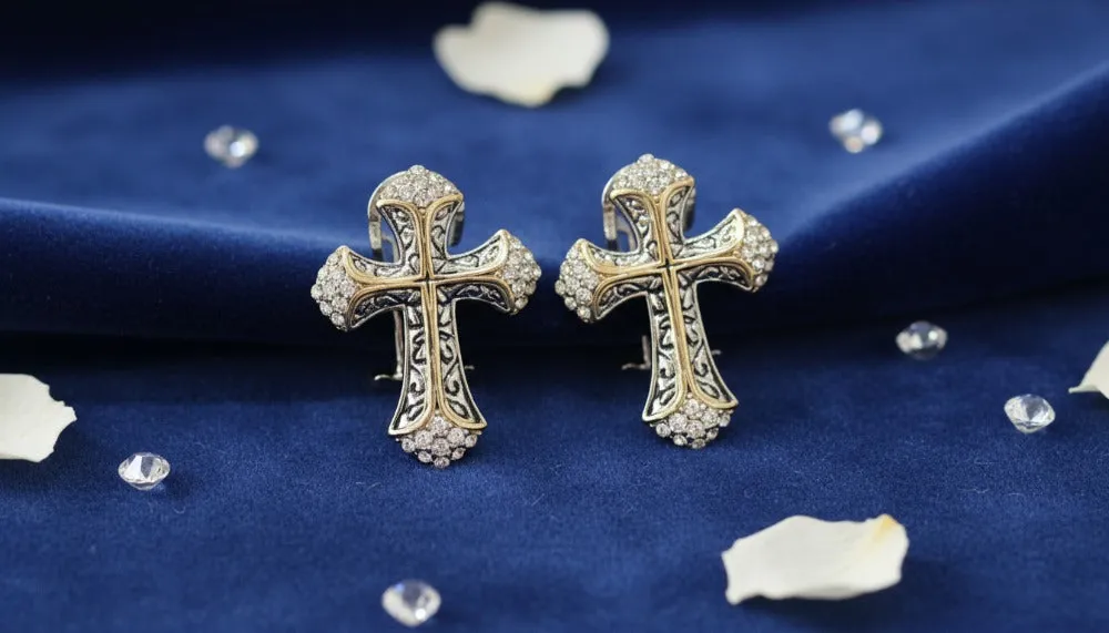 Divine Cross Crystal Earrings sold by Charming Charlie