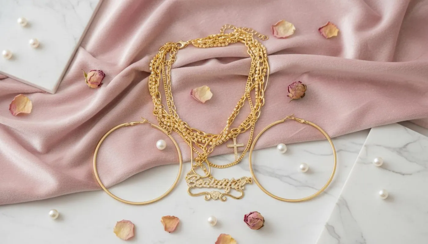 Layered Gold Chain & Cross Necklace Set sold by Charming Charlie