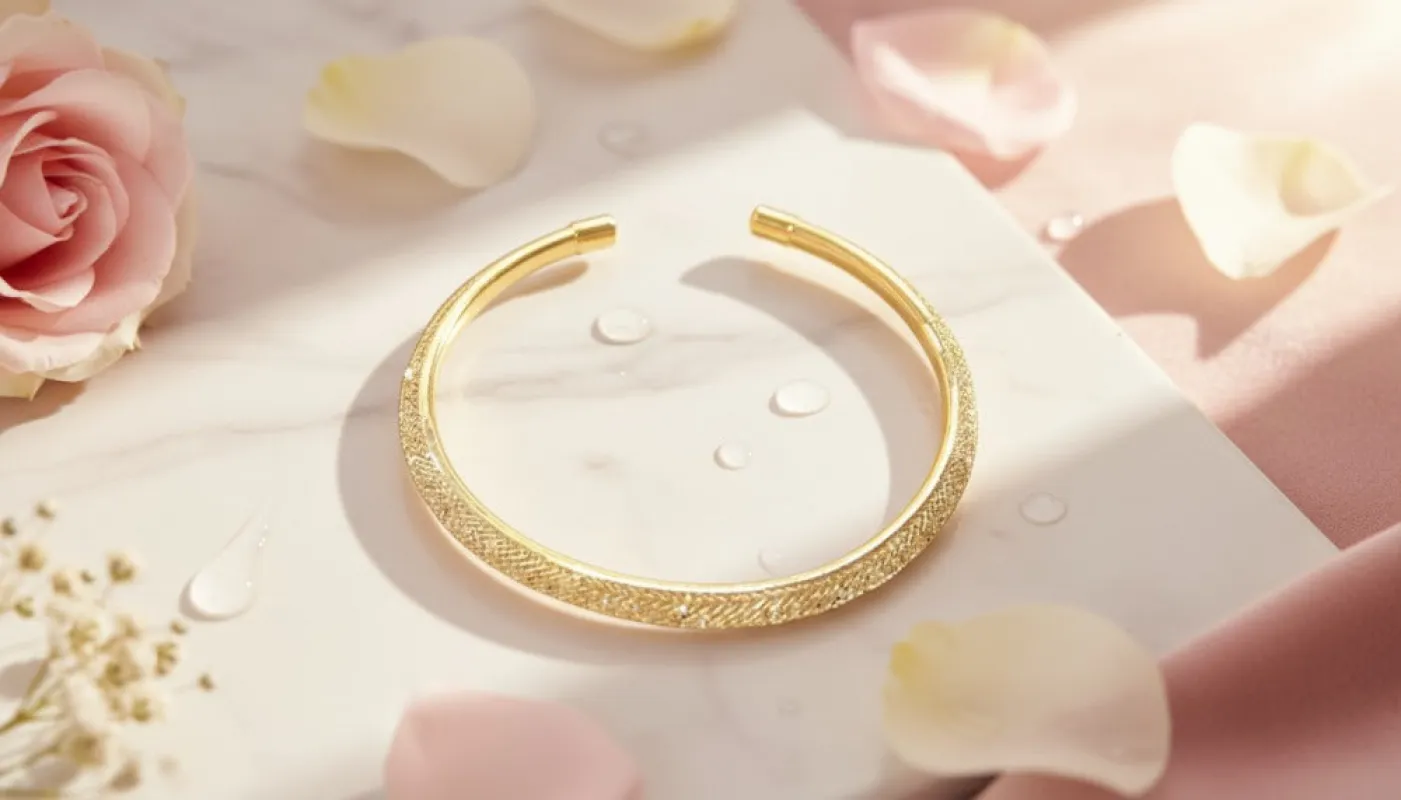 Elegant Textured Gold Cuff Bracelet sold by Charming Charlie