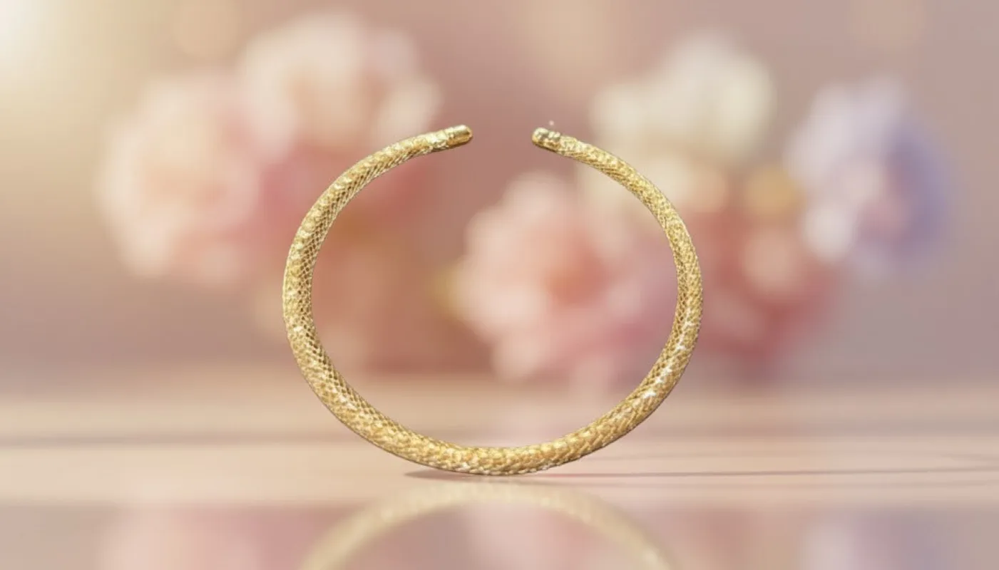 Textured Gold Open Cuff Bracelet sold by Charming Charlie