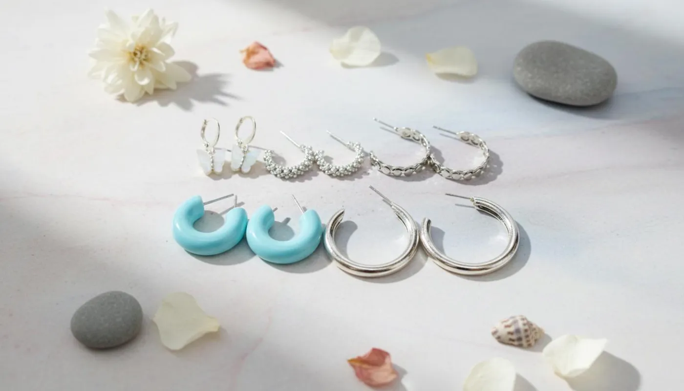 Aqua Pop & Silver Shine Earrings Set sold by Charming Charlie