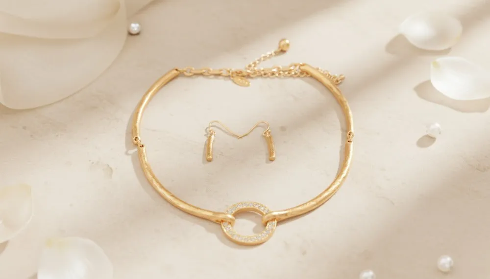 Halo Harmony Rose Gold Set Necklace sold by Charming Charlie