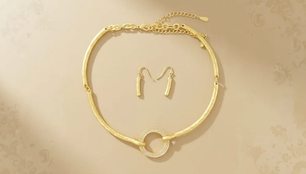 Halo Harmony Gold Set Necklace sold by Charming Charlie