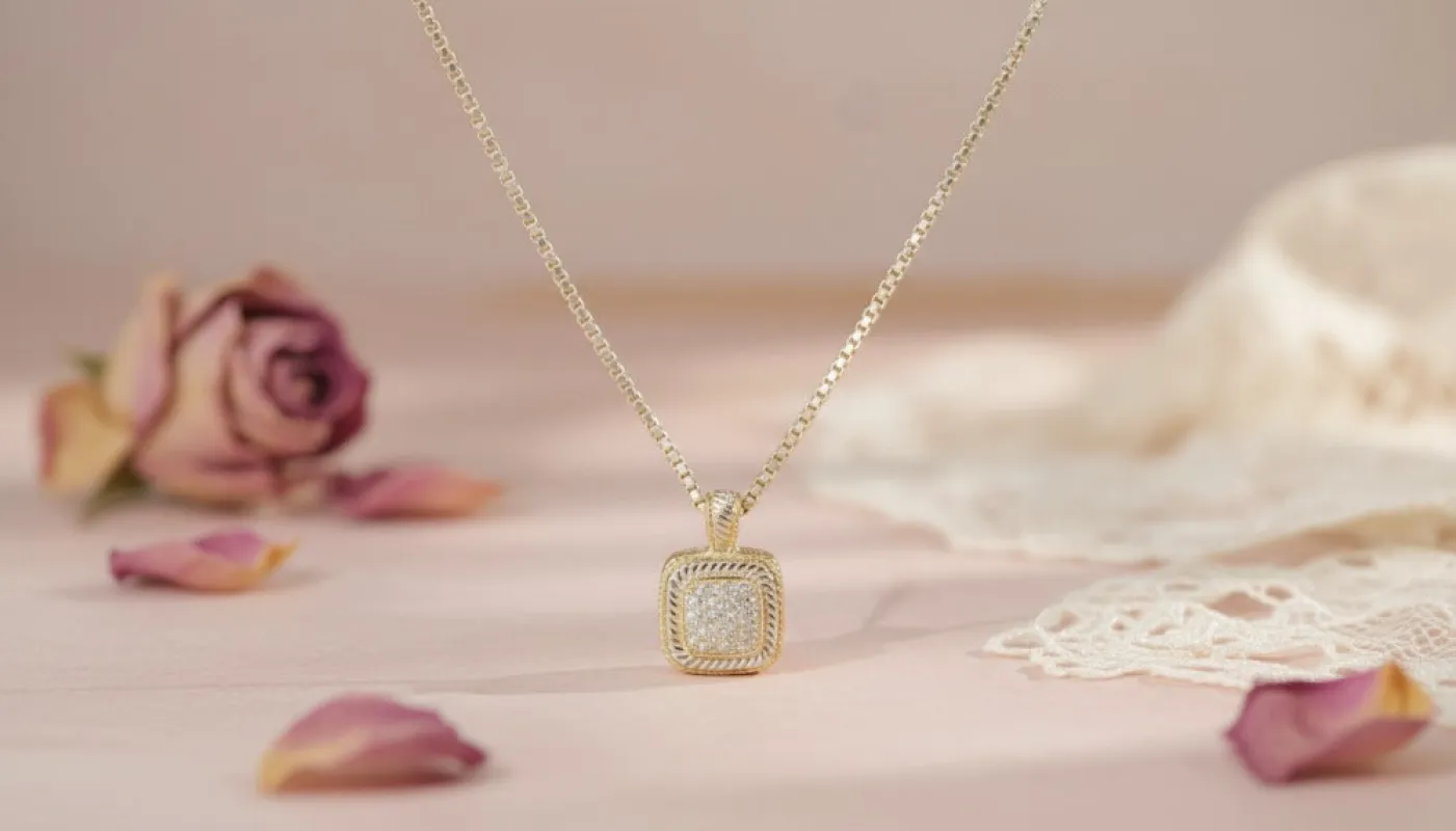 Gold with Diamond Box Chain Necklace sold by Charming Charlie