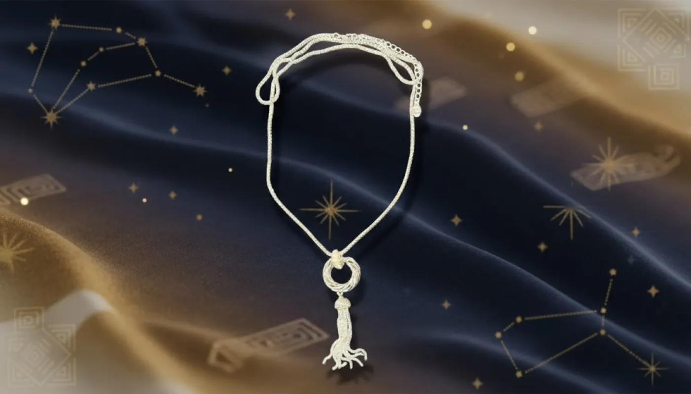 Silver Looped Tassel Necklace made by Charming Charlie