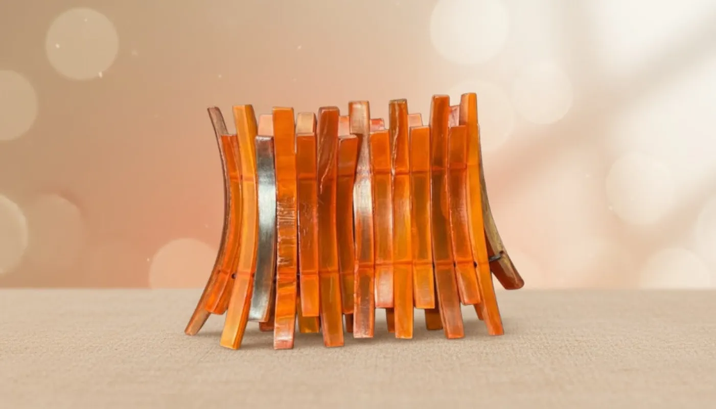 Rustic Amber-Toned Horn Cuff Bracelet sold by Charming Charlie