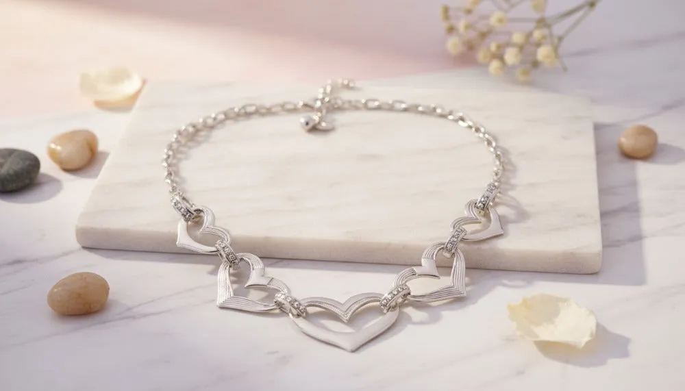 Silver Eternal Hearts Chain Necklace sold by Charming Charlie